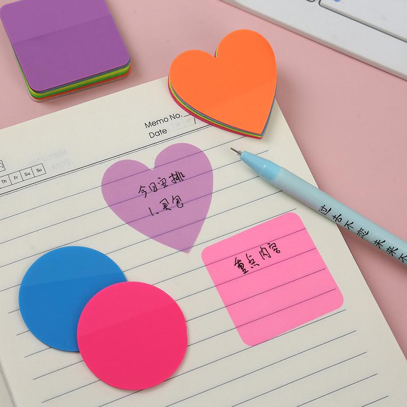 Bunte Registerreiter: Formstanz-Haftnotizen, Transparentes PET, Fluoreszierend, Klein Rund, Wiederverwendbare Sticker, Set mit 160 Blatt