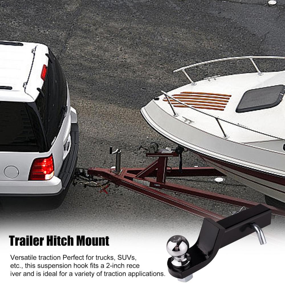 Trailer Hitch Mount Solid Steel Tow Ball Hitch Drop Hitch 2 Inch Receiver With 6000-Pound Capacity For Trucks And SUVs