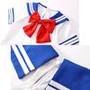 EnDast 140cm Cosplay Sailor Suit with Ribbon Tie for Elementary School Stylish Korean Cute Uniform Costume for Parties and School Events Girls,