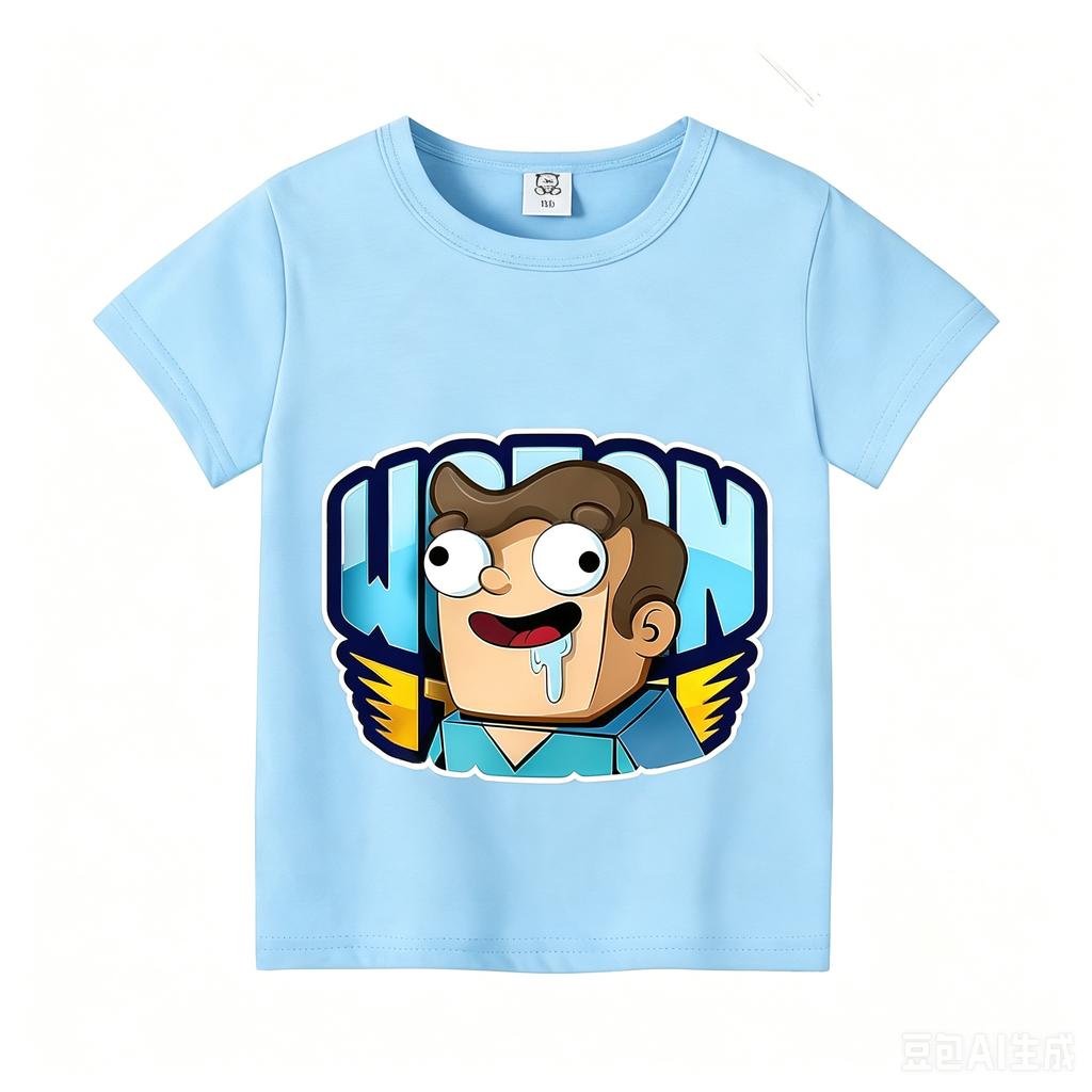 Wojans T-shirt s anime motivem, kulatý výstřih, dětské oblečení s krátkým rukávem, letní bavlněná trička, trička pro kluky a holky, dárek k narozeninám