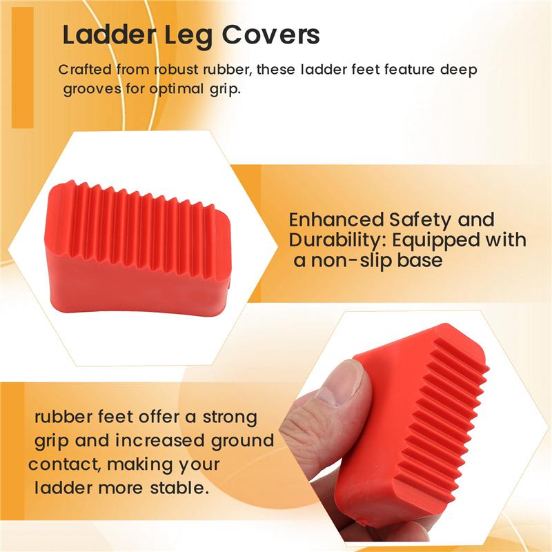 2025 Trend 4Pcs Step Ladder Feet Covers Versatile Ladder Leg Covers Non-Skid Ladder Pads Rubber Foot Pad Insulating Foot Sleeve