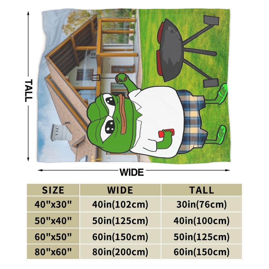 Fancy Pepes Frog  Flannel Blankets Winter  Soft Durable Bedding Throws for Child Bedroom Fluffy Bedspread Sofa Bed Cover