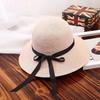 Retro Bow Straw Hat Simple and Sweet Versatile Seaside Vacation Beach Hat Fashionable Sunscreen Straw Hat