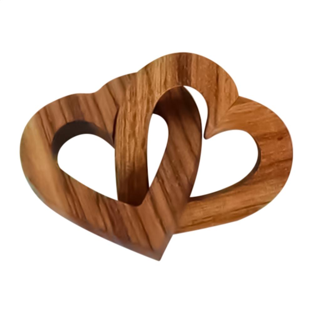 Ineinandergreifende Herzen Holz Desktop-Dekor Romantisches Verbundenes Herz Handwerk Für Frischvermählte Paare Heimdekorateure Handwerksliebhaber Hausbesitzer