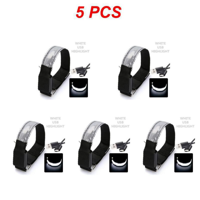 USB LED Luminous Night Running Cycling Armband Bracelet Night Glow Reflective Safety Belt Outdoor Sports Fluorescent Arm Band