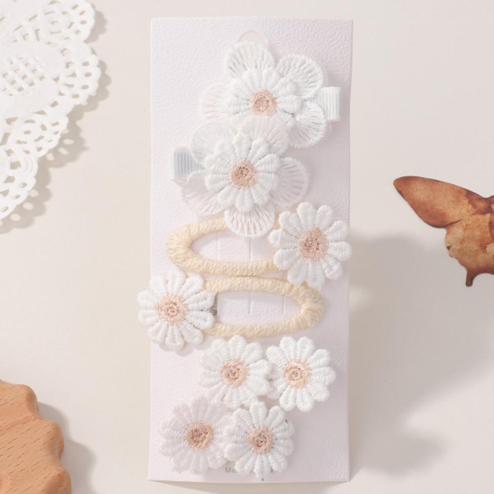 

6Pcs/Set Daisy Flower Hair Clips Cute Baby Girl Hairpins for Kids Lace White Princess Infant Hair Accessories Gifts