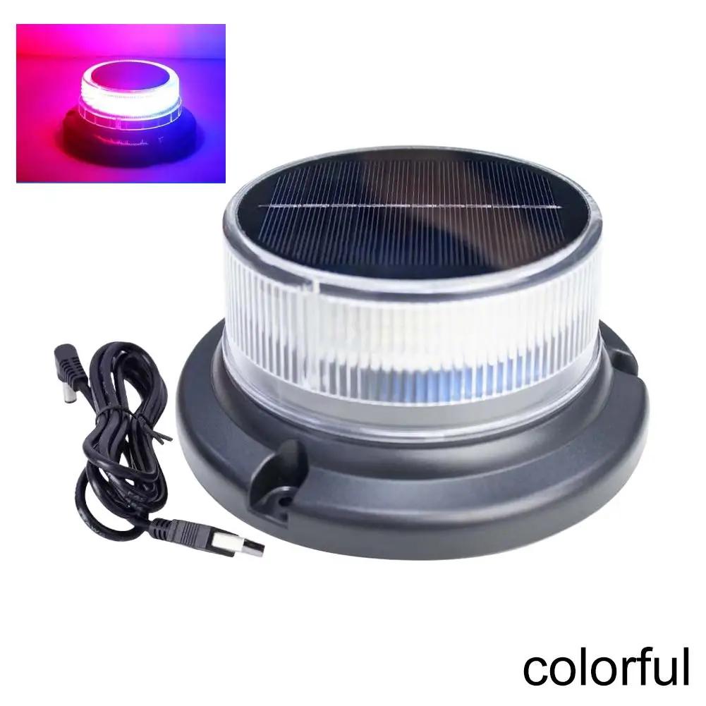 Solar Vehicle Traffic Warning Lights Flashing Beacon Signal Lamp Magnetic Emergenc Police Warning Light Waterproof Night Ba L9F7