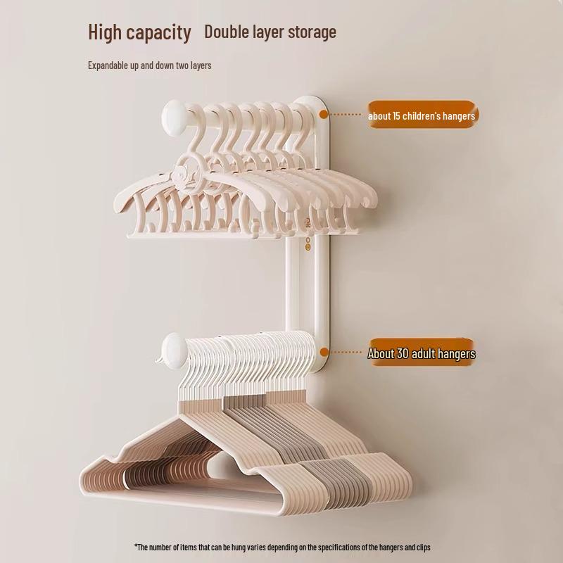 Wall-Mounted Clothes Rack for Balcony & Household Drying, Hanging, and Storage