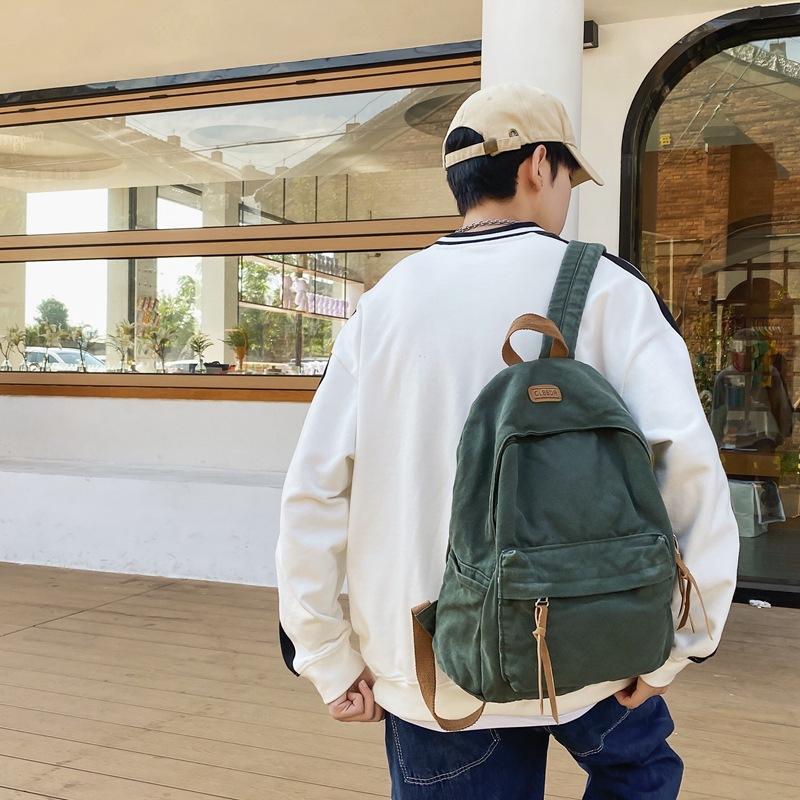 School Bag Female Retro Canvas Backpack High School College Student Casual Couple Backpack Female