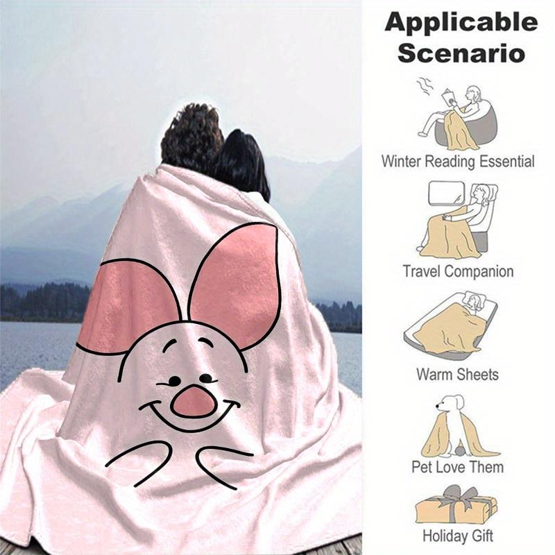 1 pezzo Coperta Plaid Maialino Personaggio Cartone Animato Carino per Arredamento Casa, Copridivano, Viaggio