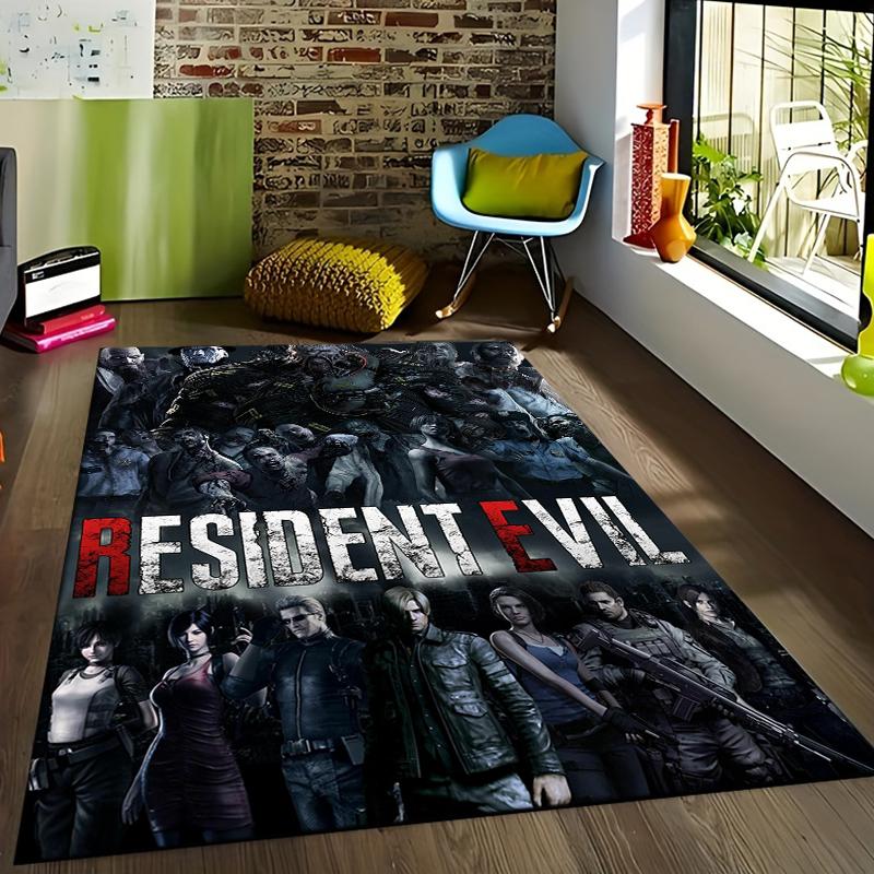 R-Resident Evil Games Gamer Area Rug,Carpet Rug for Living Room Bedroom Sofa Doormat Decoration, decoration chambre