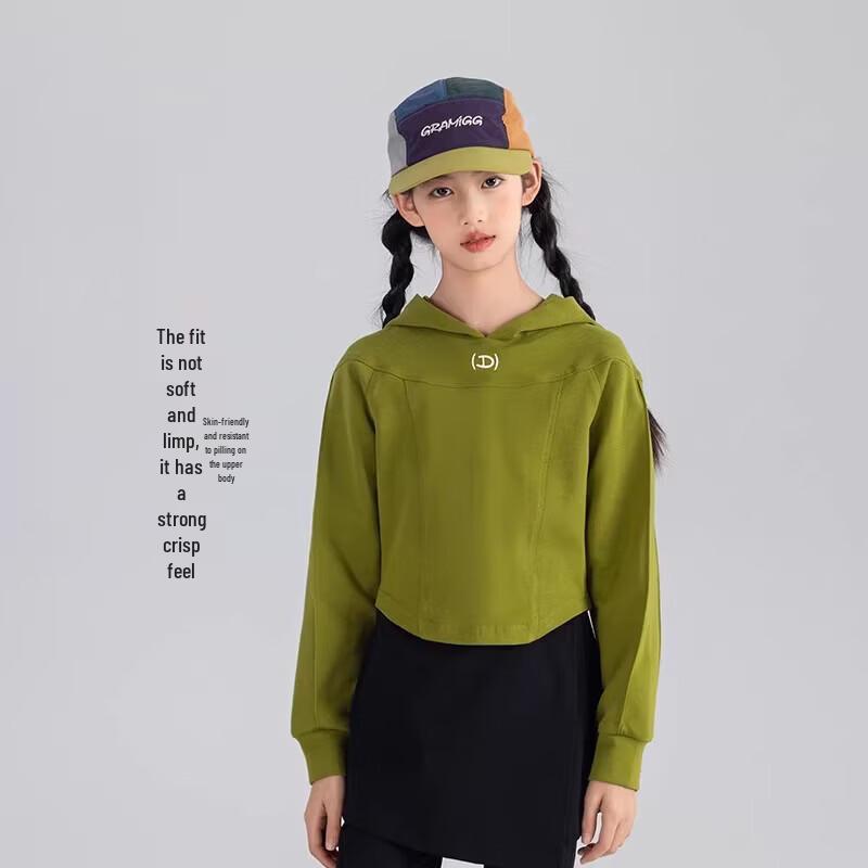 Girls  Fishbone Hooded Sweatshirt 140