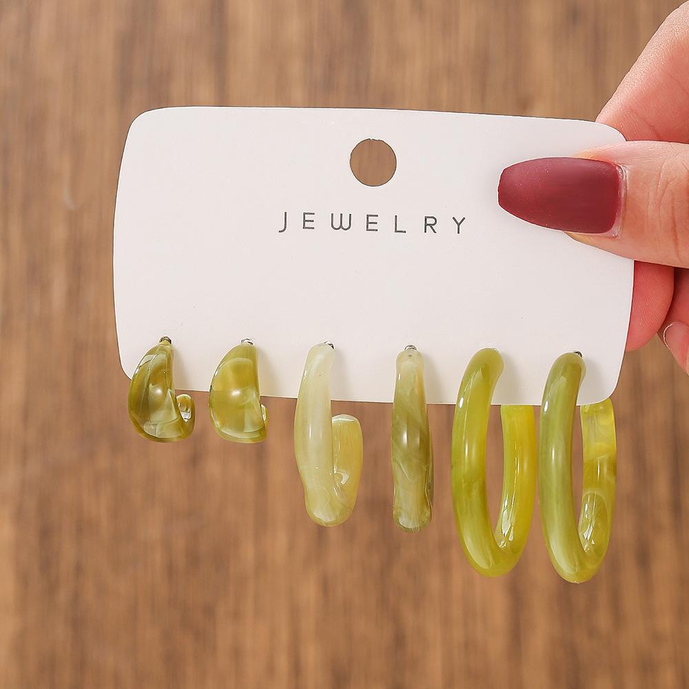 Spring and summer earrings women's design sense niche temperament earrings set multi-pair combination small fresh girl heart earrings