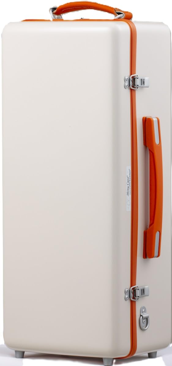 

C.C. Shiny Case II for Trumpet, Double Case with Satin Silver Latch and Orange Molding, Sand Beige (CC2-TPW-SBO) [Includes Backpack and Shoulder