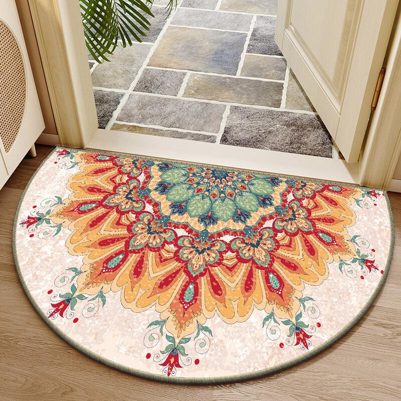 Half Round Door Floor Mat Non Slip Living Room Bedroom Carpet Front Door Welcome Mats Hallway Kitchen Area Rugs Entrance Doormat