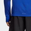 Adidas Color Block Logo Print Crew Neck Long Sleeve T-Shirt Men Tops Bright-Blue HR6600