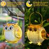 Owl Hanging Solar Lanterns Garden Light Waterproof Metal Decorative Solar Lantern Lights for Outdoor Patio Yard Table Pathway