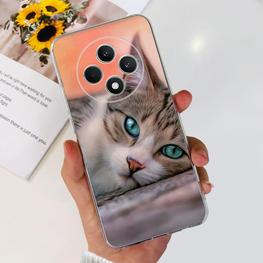 For Oppo Reno12 F Case CPH2637 Shockproof Cover Cute Cat Cartoon Soft Slim Clear Phone Cases For OPPO Reno 12F 4G CPH2687 Fundas