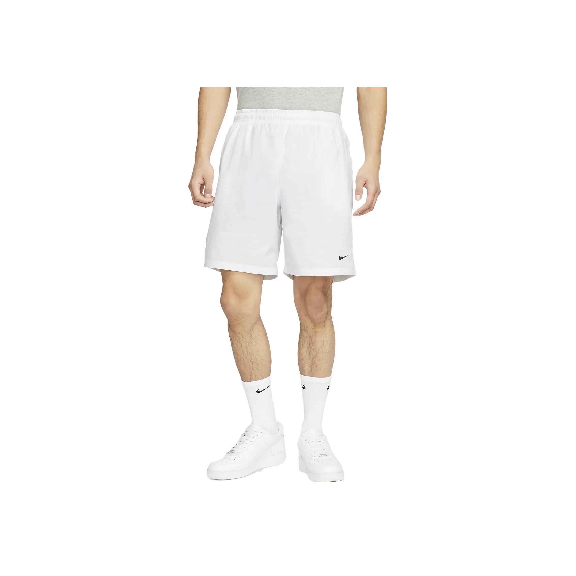 

Nike Solid Color Brand Logo High Waist Drawstring Shorts Men shorts White DX0750-100 L