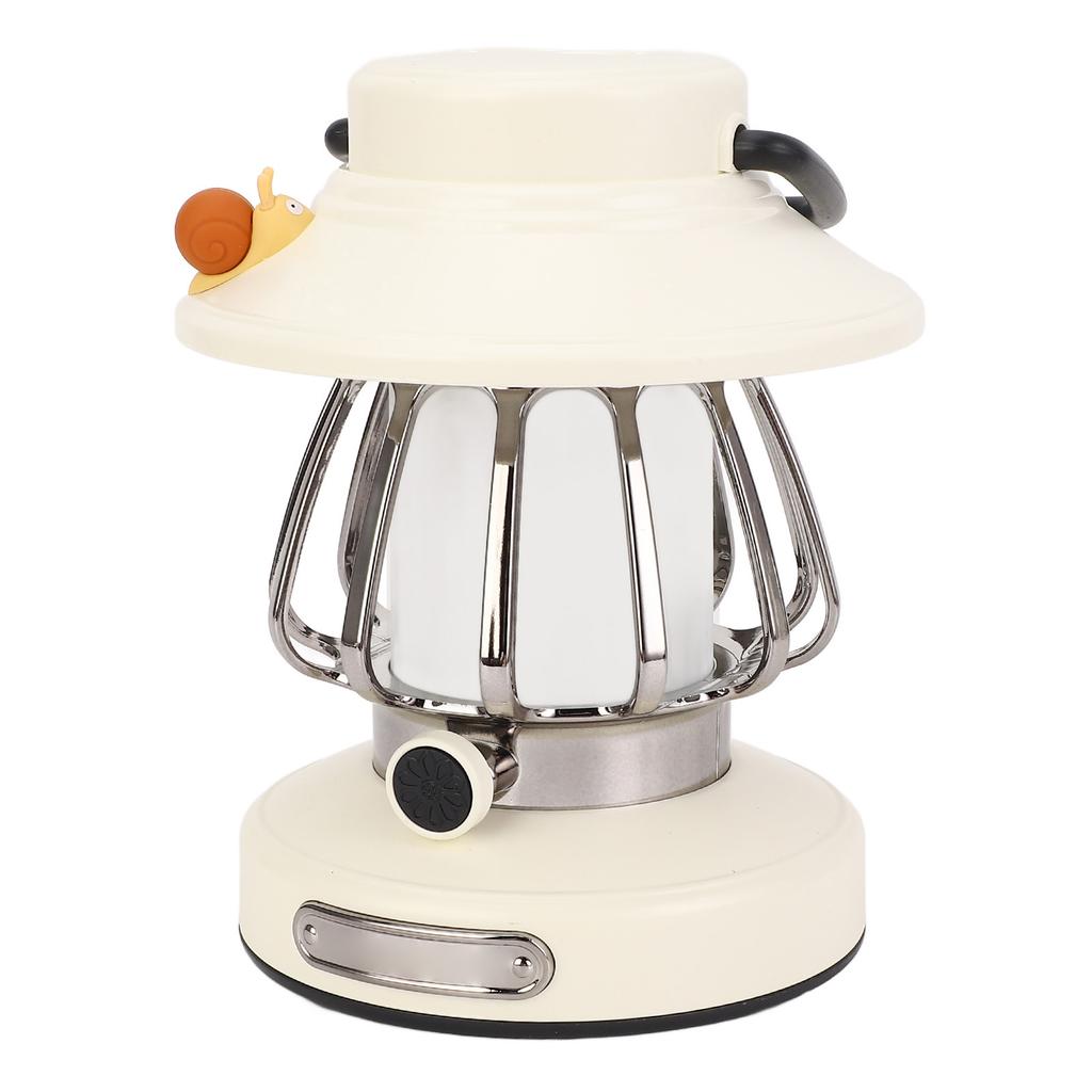 Weiße Schnecke Elektrische Campinglaterne Tragbar Wiederaufladbar 3 Lichtfarben Outdoor-Camping