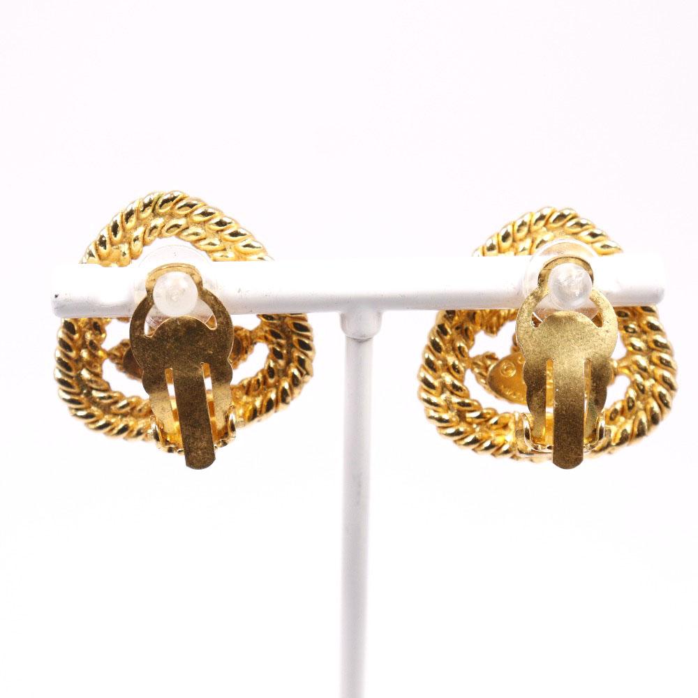Chanel COCO Mark Earring Gold Plated Gold 13g Women Used