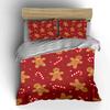 Gingerbread Candy Cane Pattern Bedding Duvet Cover Set Duvet Cover Pillowcases  (1*Duvet Cover 2*Pillowcases, without duvet insert)