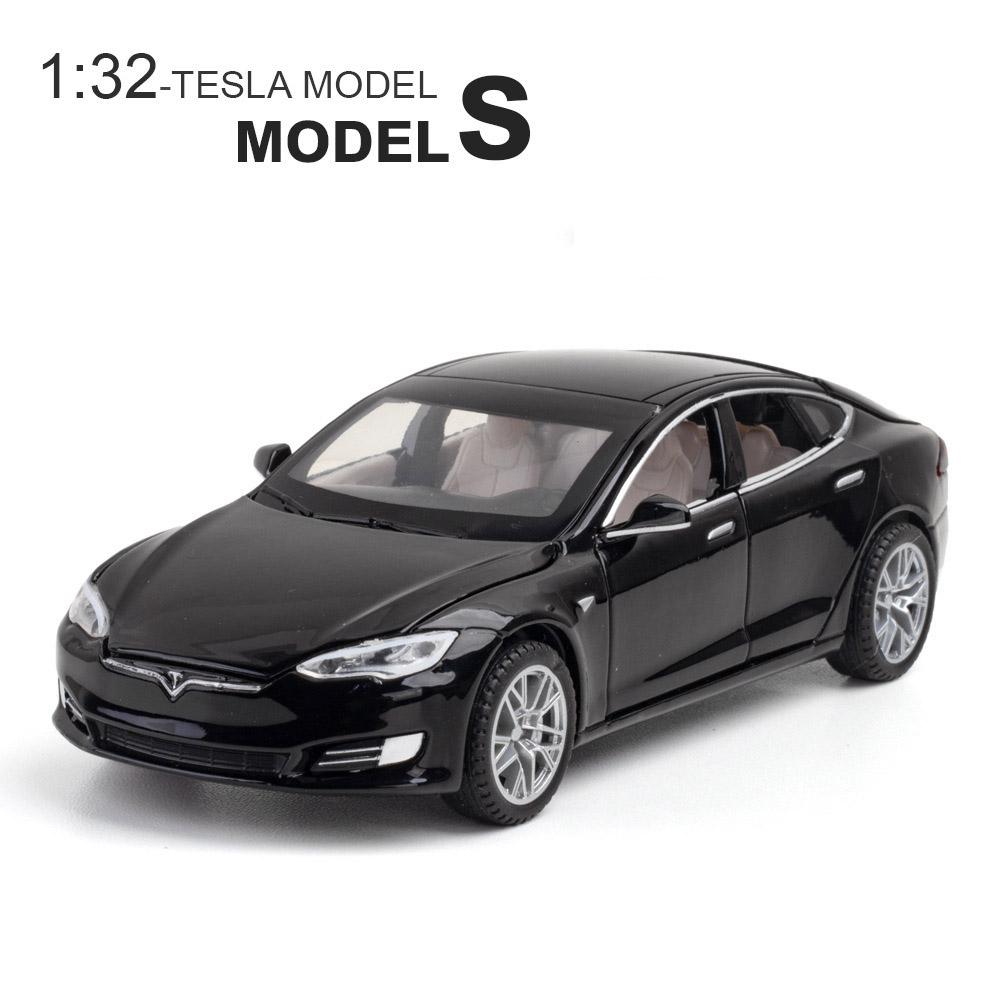 1:32 Tesla Model S, din aliaj, mașină, vehicule de jucărie din metal turnat sub presiune, model de mașină, cu simulare ridicată, colecție de sunet și lumină pentru copii