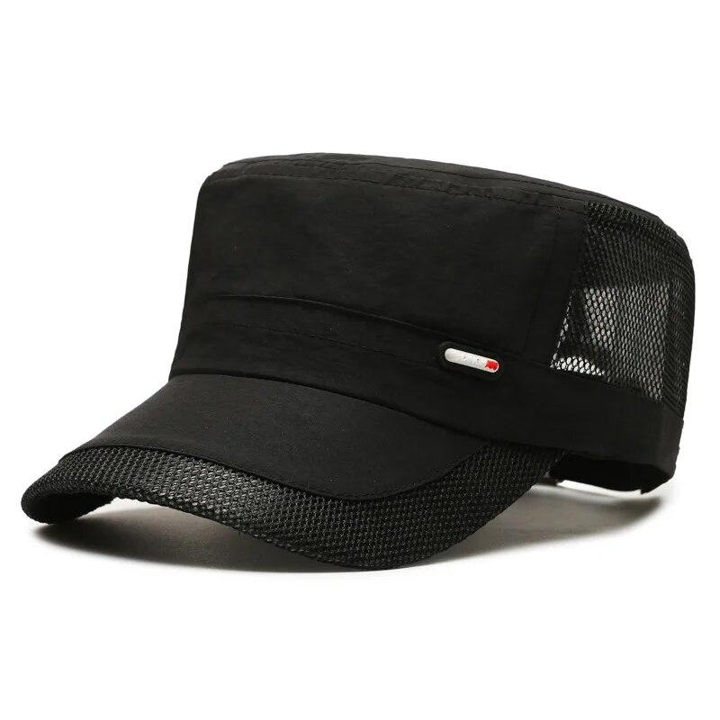 Summer New Mesh Quick Dry Flat Cap Men's Outdoor Sports Baseball Cap Sun Fishing Visor Women's Thin Breathable Cap