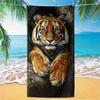 3D tygří obličej Tištěný Plážový ručník Polyester Měkký Rychleschnoucí Velký Ručník do koupele Letní Bazén Surfování Deku