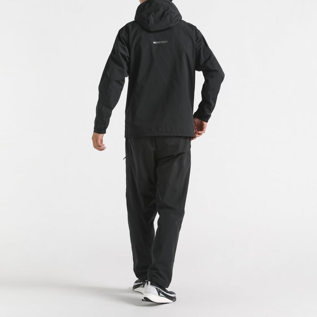 Move Sports Descente HEATNAVI Brushed Authentic Black Windbreaker, Logo, Full-Zip Hoodie, Water-Repellent, Windproof, Training,