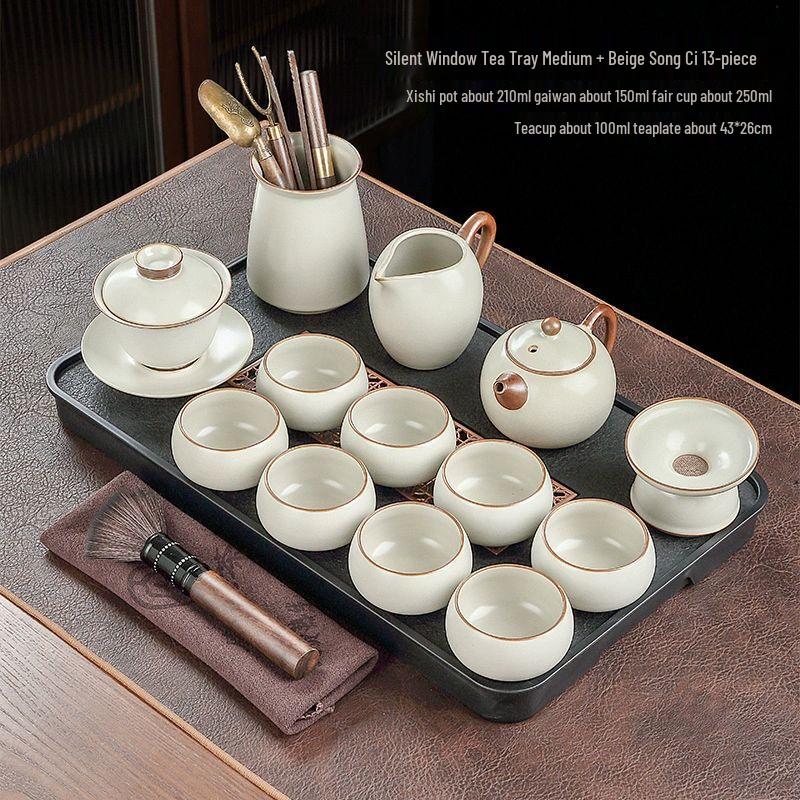 Light Jade Sky Blue Ru Ware Ceramic Kung Fu Tea Set