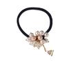 Women Girls Pearl Hair Tie Geometric Five-pointed Star Pearl Hair Band Rope Ponytail Holder