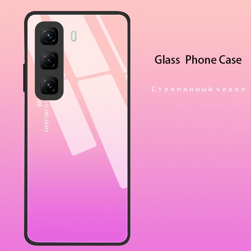 Tempered Glass Phone Case For Infinix Hot 50 Pro Plus Luxury Hard Back Bumper Cover for Infinix Hot50 Pro+ 4G Capa Hot 50i 50 5G