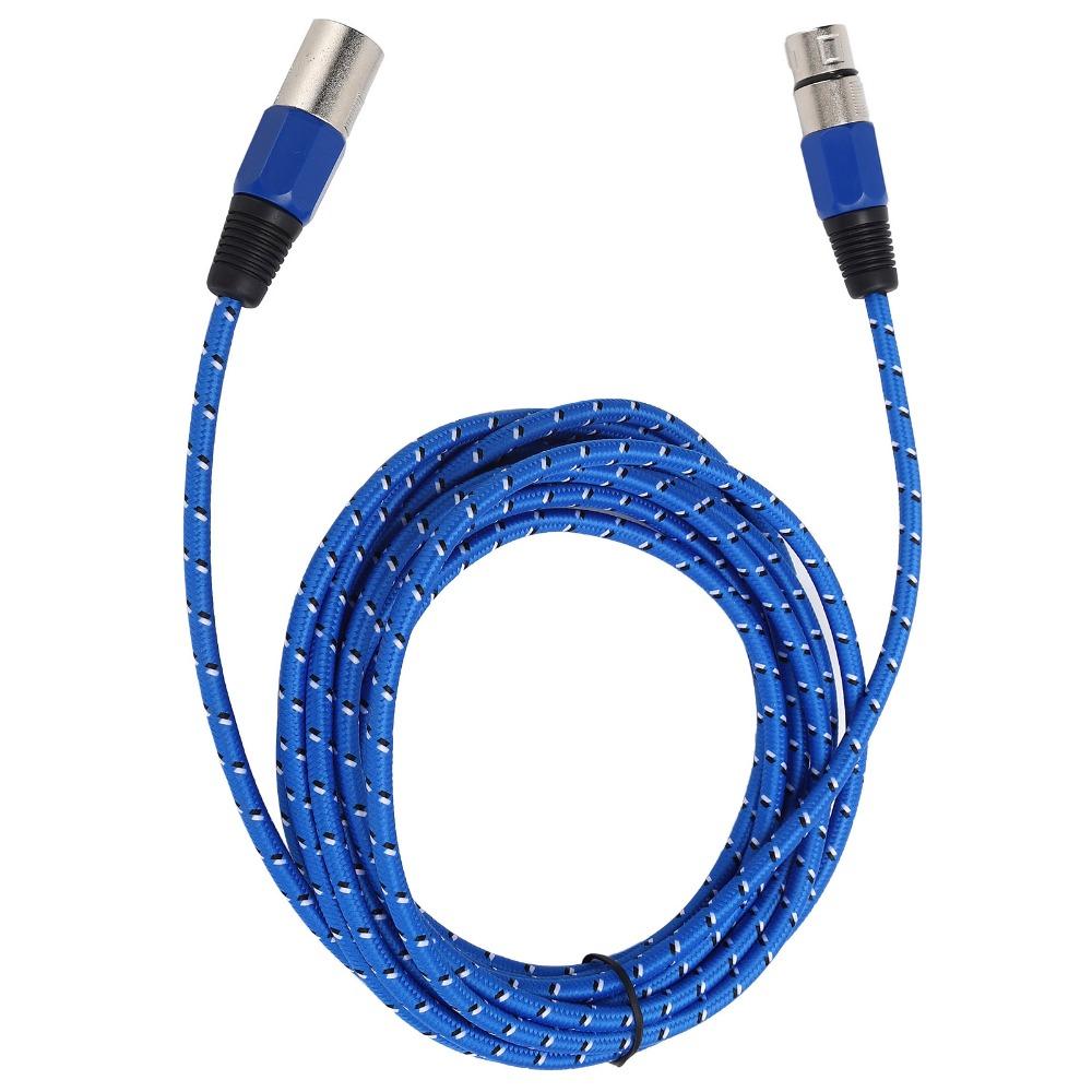 Plug and Play 3 Pin XLR Male to Female Audio Cable Blue Woven XLR Cable  Audio Equipment