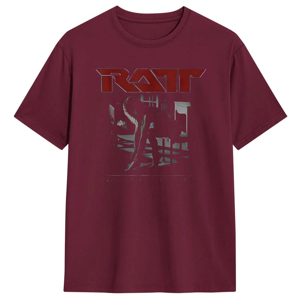 Hair Metal Ratt Band Kunst 100% Baumwolle T-Shirt Für Unisex Sommer Y2K Retro T-Shirts Rundhals Beliebtes T-Shirt Übergroßes Druckkleidung
