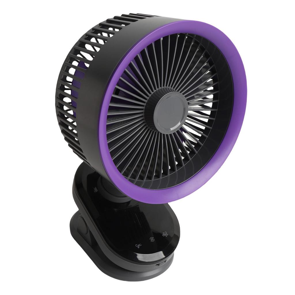 Auto Oscillating Fan 100 Speeds Low Noise Type C Charging Small Desk Fan with Touch Buttons and LED Display Screen