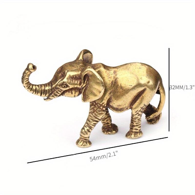 

1pc Antique Bronze Minature Elephant Figurines Keychain Pendant Ornament Decorations Solid Copper Animal Crafts Home Decor