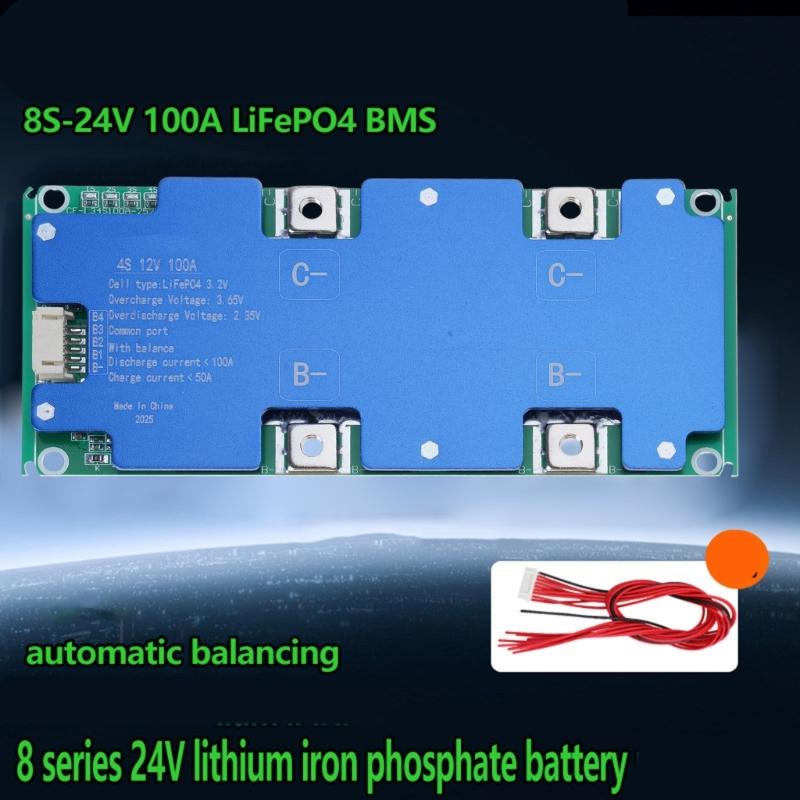 8S 100ABMS LiFePO4 Battery Protections Board With Overcharge Overdischarge Short circuits Protections Safety Features