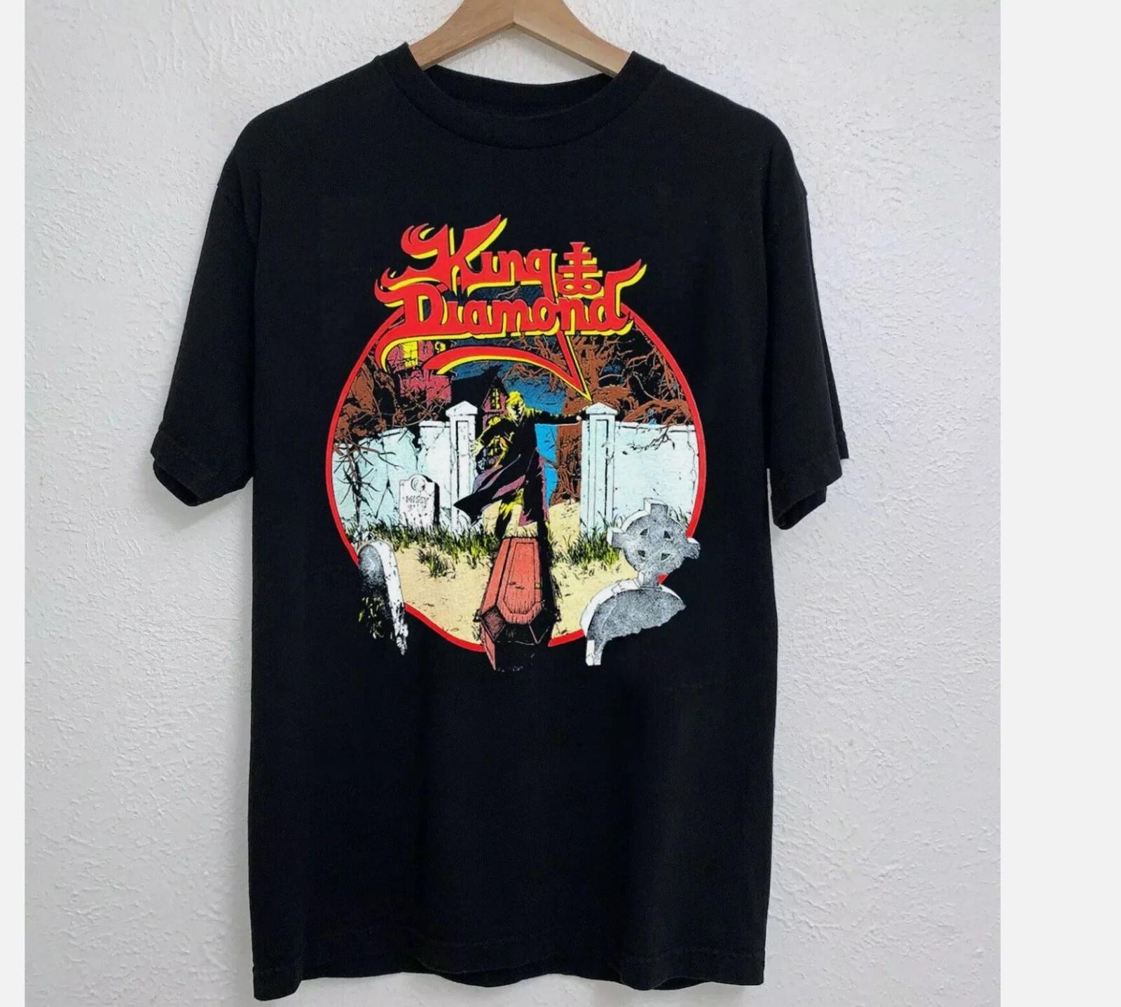 

1990 KING DIAMOND Band Short Sleeve Cotton Black All Size 100% Cotton T-shirt Mens Tees Top L