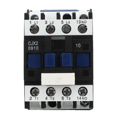 CJX2 0910 Electric Power Contactor 3 Phase Silver Contact with with Din Rail Mounting Base for Motor