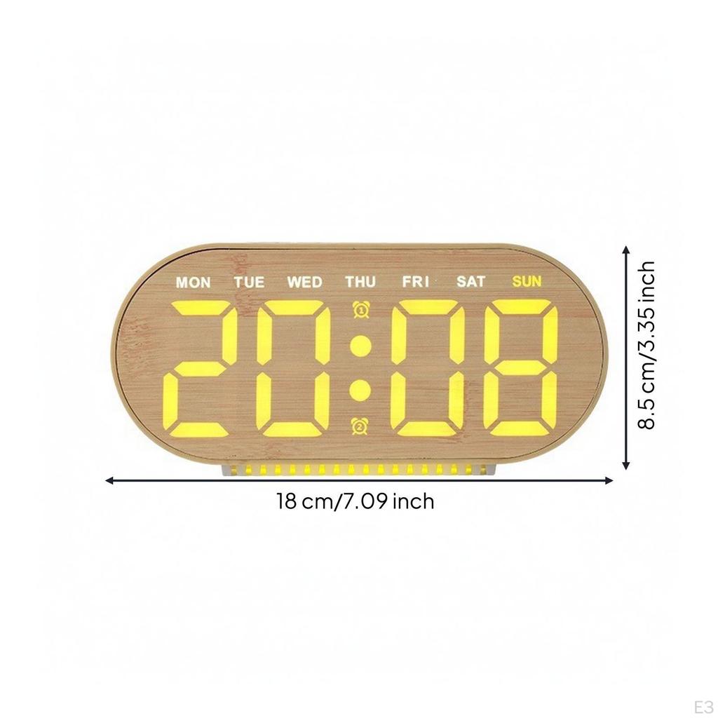 Clear Digital Clock with Lighted Base | LowProfile Compact Design, EasytoUse Top Buttons, Alarm