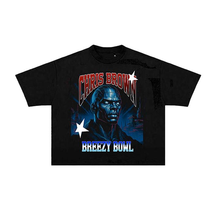 Chris Brown Tee Breezy Bowl Blue Head XX T-Shirt XL