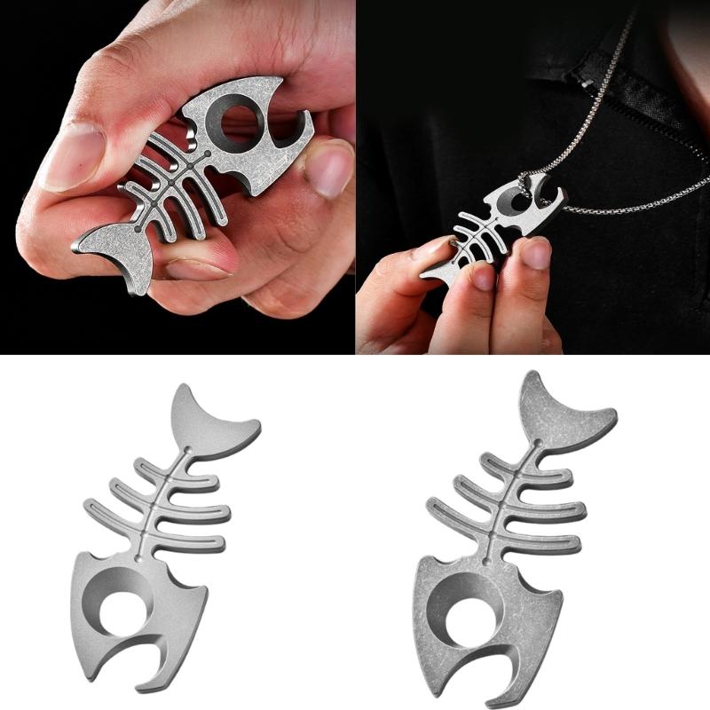 Fishbone Utility Bottle Openers Filter Bottle Water Purifiers Wrenches Emergency for Outdoor Activity