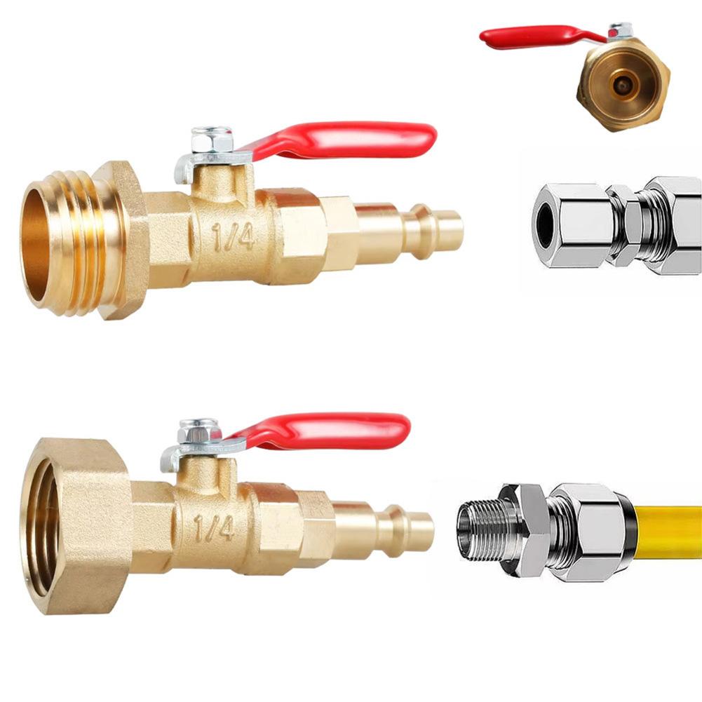 RV Winterizer Blowout Adapter Kit 2 pcs Brass Connectors for Garden Hose and Sprinkler System Winter Protection