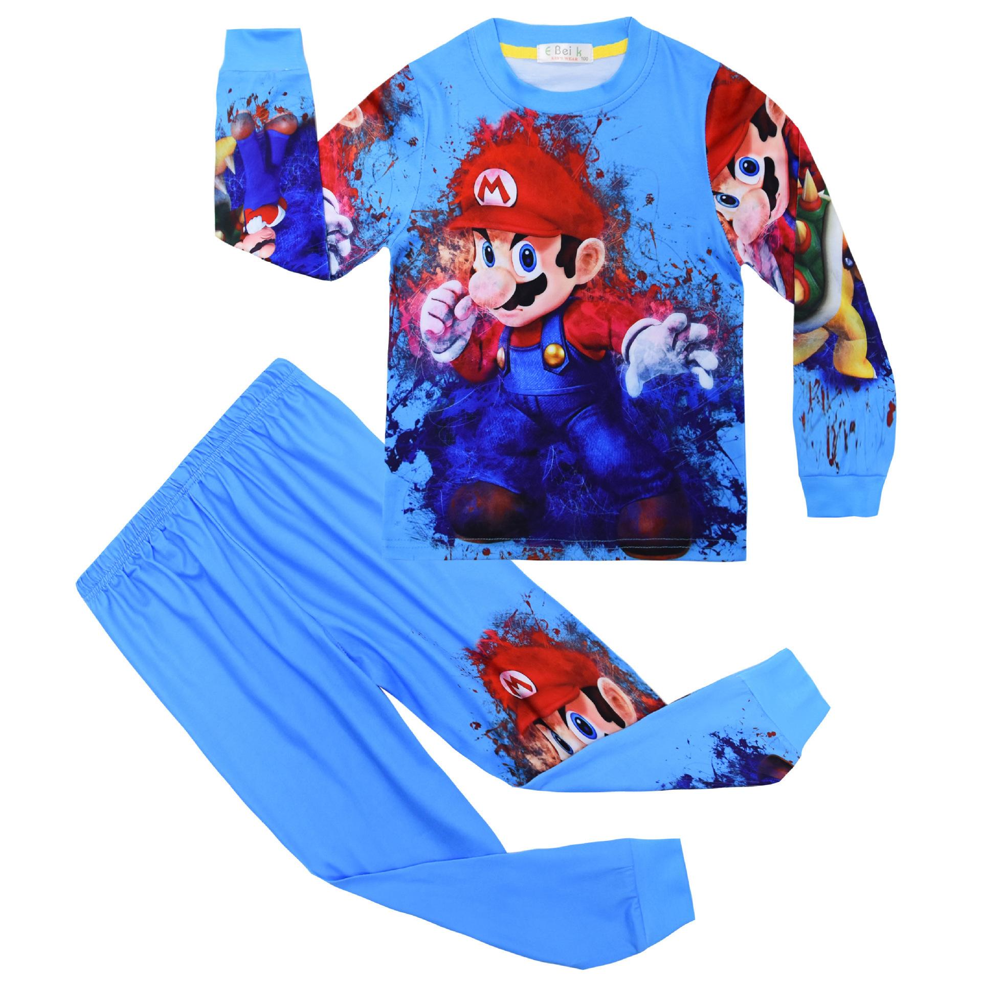 Long Sleeve Digital Children S Cartoon Printed Children S Loungewear Long Sleeve Pajama Set 7752 110