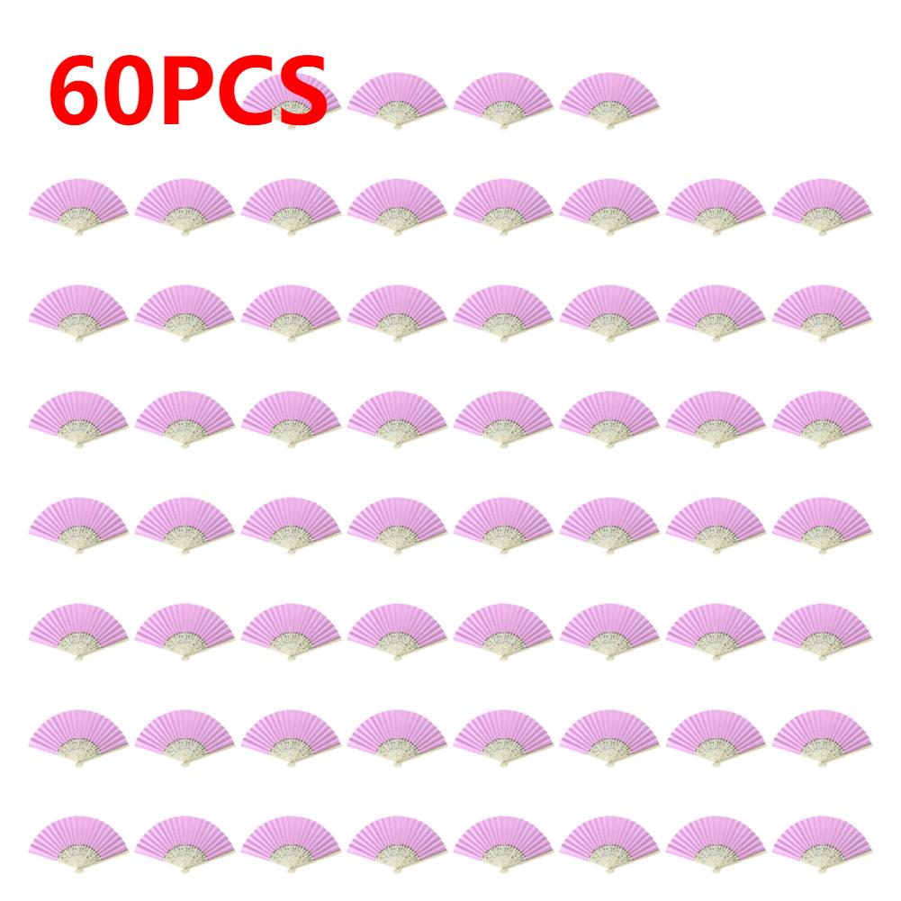 White Purple Foldable Paper Fan Portable Chinese Bamboo Fan Wedding Gifts For Guest Birthday Party Decoration Kids Painting