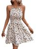 European Bohemian Halter Neck Ruffled Floral Mini Dress - Summer Vacation Beachwear for Women