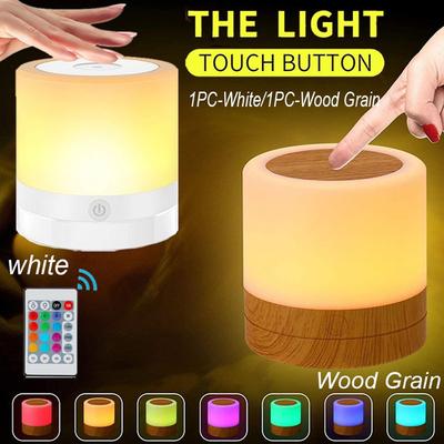 Touch Sensor Lampe Nachtlicht Nachttisch Lampe Für Kinder Schlafzimmer Dimmbare Warmweiß Licht RGB Farbe Desktop Nacht Lampe