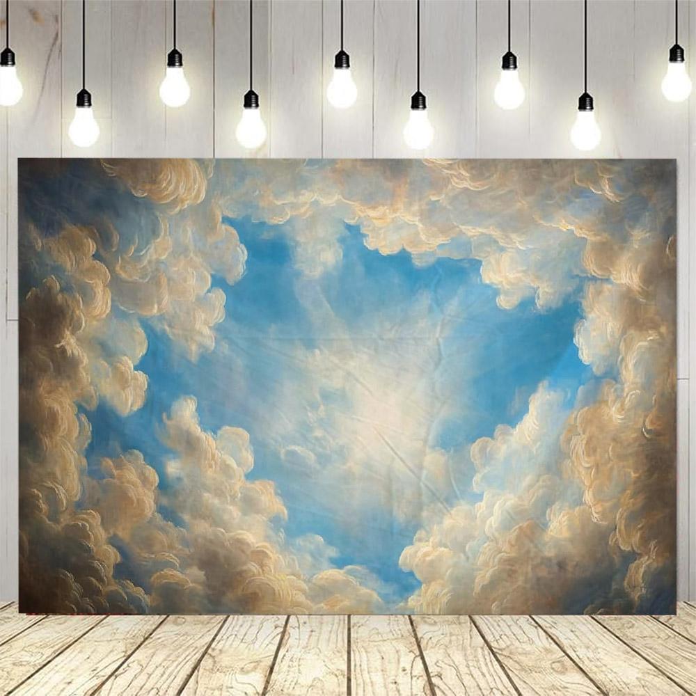 Vintage Sky Figure Tapestry European Church Ceiling Wall Hanging Living Room Background Poster Home Dormitory Studio Decoration