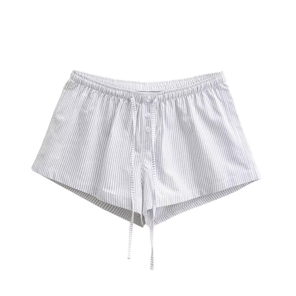 

YPFF Модные полосатые женские шорты с низкой посадкой на резинке и кулиске Small